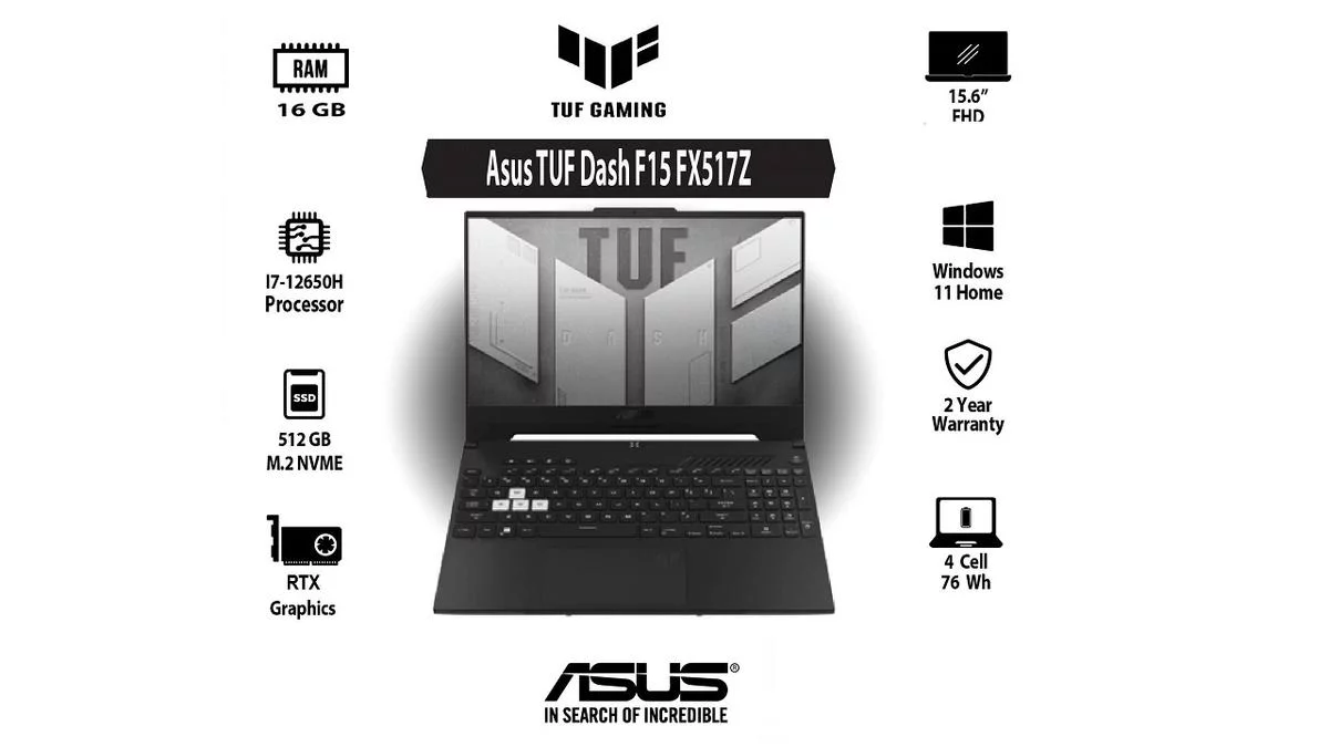 لپ تاپ ایسوس (Asus FX517Z i7 16GB DDR5 512 SSD)